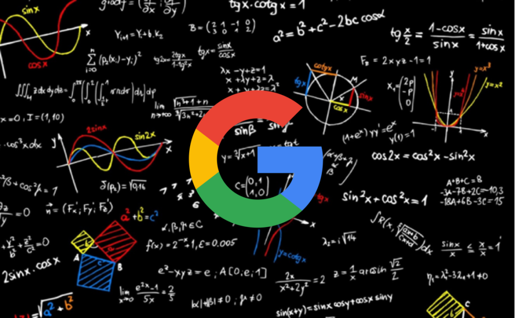 Abstraktná ilustrácia matematiky a algoritmov stojacich za Google Ads Smart Biddingom